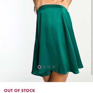 ASOS Green Satin Strapless Dress